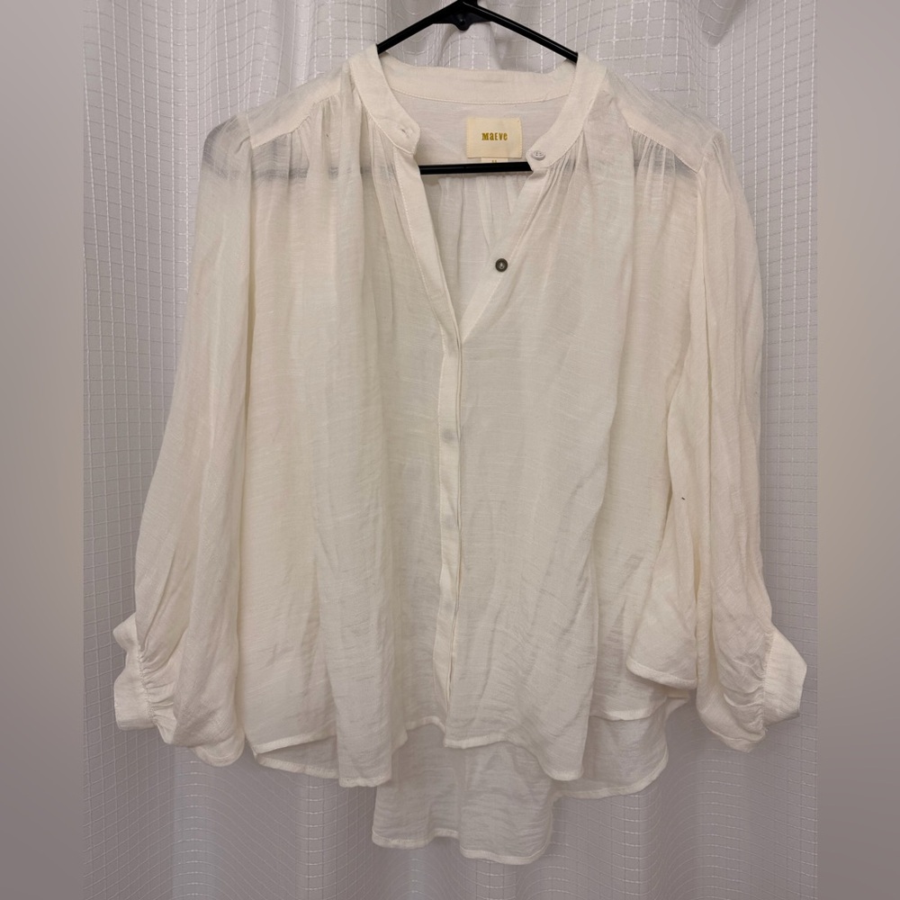 Maeve Cream Sheer Blouse